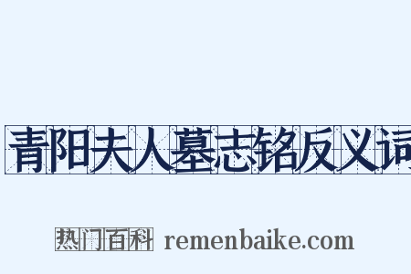 青阳夫人墓志铭反义词是什么意思的图片